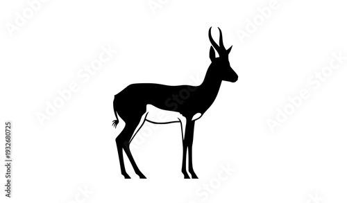 Springbok Silhouette Antelope Vector Illustration