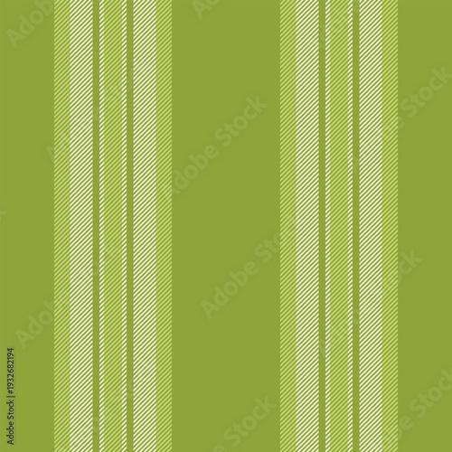 Painting stripe background pattern, sixties lines texture textile. Nostalgic fabric vector vertical seamless in lime and light colors.