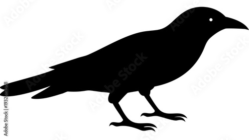 Crow side silhouette bold black