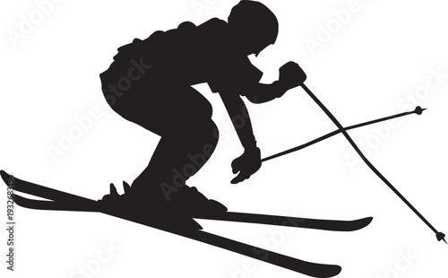 Design vector shilhouette skier downhill banque sport