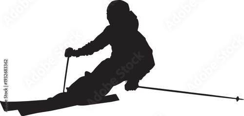 Design vector shilhouette sport skier downhill banque competition
