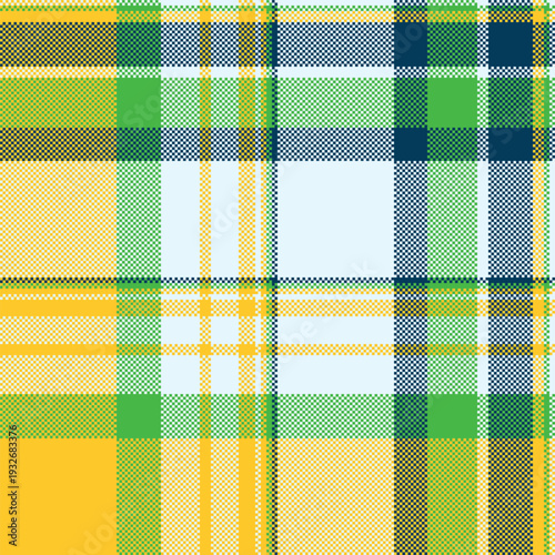 Kid plaid seamless background, back pattern fabric texture. Continuity textile check vector tartan in light and amber colors.