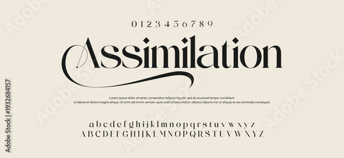 Elegant ligature alphabet letters font logo. Typography luxury classic lettering serif fonts decorative wedding vintage retro logos, design for fashion,beauty shop and brand . vector illustration