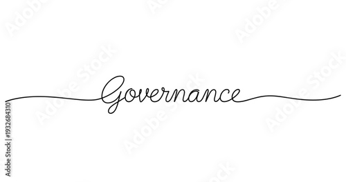 Elegant governance script calligraphy in black ink on white background. No editable strokes