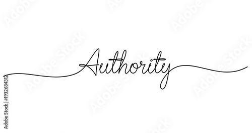 Stylish calligraphy of the word authority in elegant script. No editable strokes