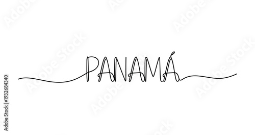 Elegant panama handwritten typography with flowing lines. No editable strokes
