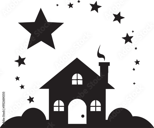 Adobe IllustratorChristmas home black silhouette Artwork