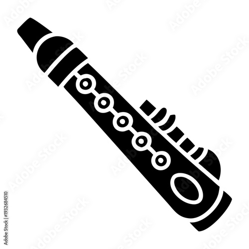 kazoo icon silhouette illustration for music, novelty, and wind instrument design use