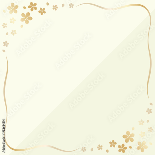 高級感のある桜の背景　アイボリー＆ゴールド