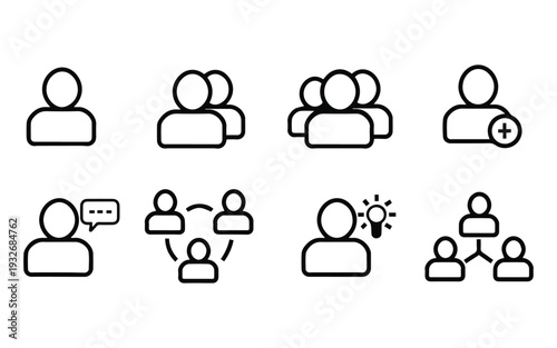 Connected User Icon Set Vector