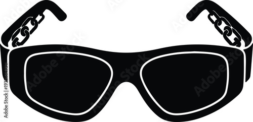 black sunglasses with chain