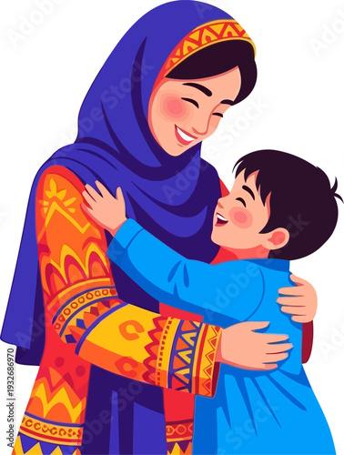 Tender embrace between a mother and son expressing unconditional love and maternal warmth