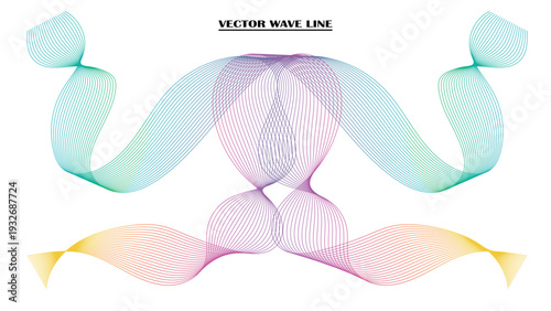 Vibrant wave lines in modern gradient colors for dynamic design