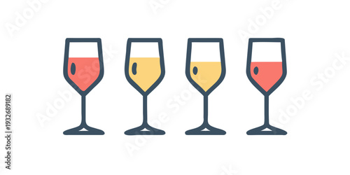 Champagne glasses, colorful, celebration, minimalist style, 
