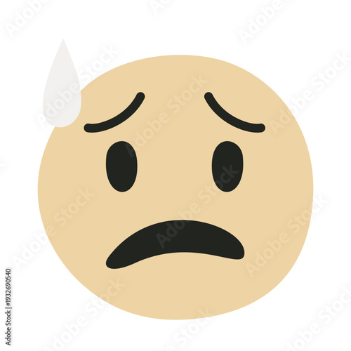 Nervous Emoji Cute Character Emoticon Fearful Flat Mood Worry