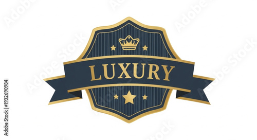 Elegant Luxury Emblem with Crown and Stars, Premium Design for Branding.