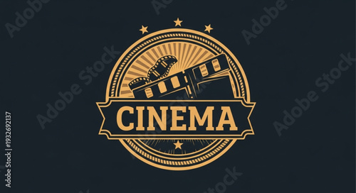 Vintage Cinema Emblem - A Classic Symbol of Movie Entertainment and Film Production.