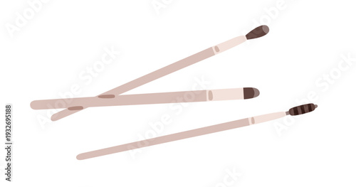 Makeup brushes. Cosmetic tools. Beauty accessories. Make up applicators. Eye, brow, eyelashes visage supplies, items. Professional grooming kit. Flat vector illustration isolated on white background