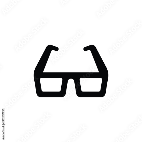 Bold black icon representing a pair of thick-rimmed glasses, conveying intelligence, focus, or a distinct style.