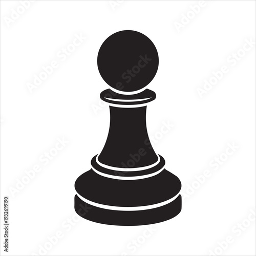 Chess Pawn vector illustration Black and White Vector Illustration