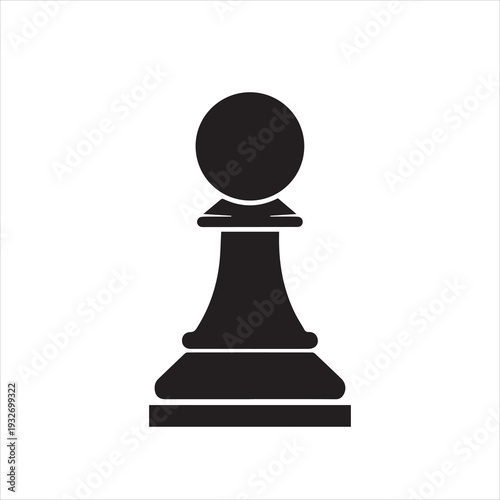 Chess Pawn vector illustration Black and White Vector Illustration