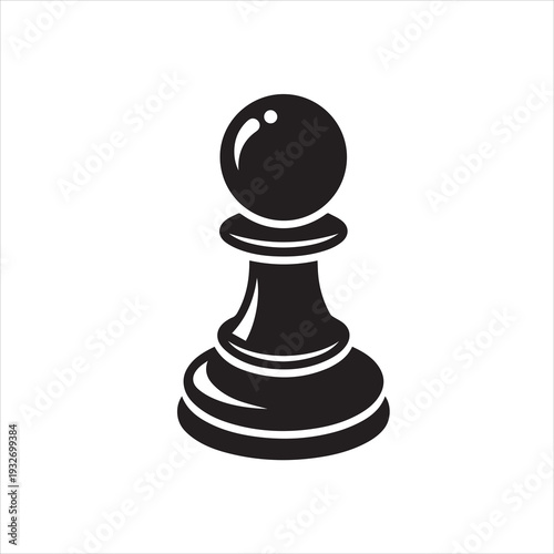 Chess Pawn vector illustration Black and White Vector Illustration