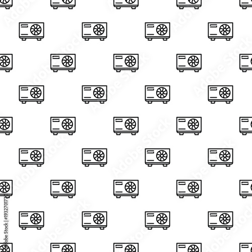 Air conditioner outdoor units creating a repeating graphic pattern for hvac concepts
