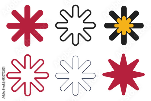 Asterisk Sign or Symbol of Asterisk Icon, Vector Illustration of Star Mark, Typographic Character