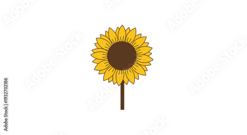Sunflower illustration bright yellow floral design