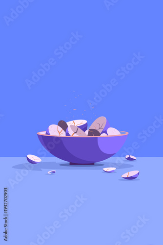 Kintsugi Repaired Ceramic Bowl With Gold Cracks