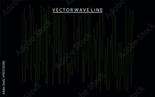 Dynamic green waveform on black background for tech designs