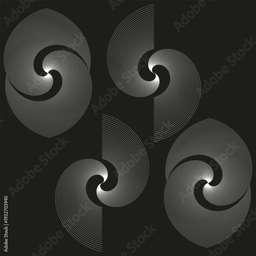 Extraordinary vortex Vector. Extraordinary swirl symbol. Extraordinary rotation graphics. Extraordinary dark background.