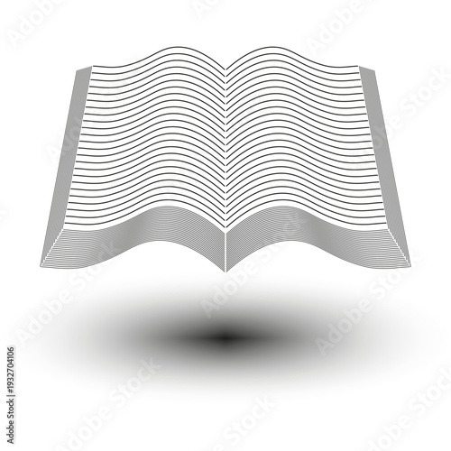 Extraordinary open books. Magnificent wave pages. Sophisticated Vector icons. Professional literary symbols.