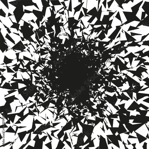 Explosion fragment pattern. Shard Vector burst. Abstract splinter texture. Sharp geometric debris