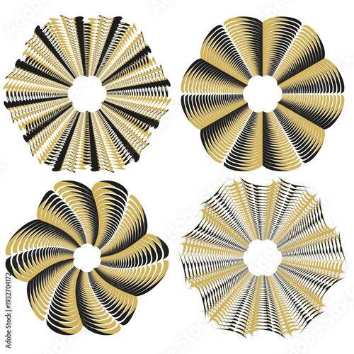 Magnificent golden ornaments. Spectacular floral patterns. Extraordinary swirl Vector. Sophisticated circle art