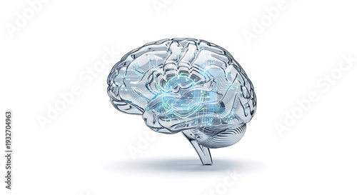 Exploring the intricate digital concept of neural connections within a translucent human brain, symbolizing advanced thought processes and artificial intelligence development
