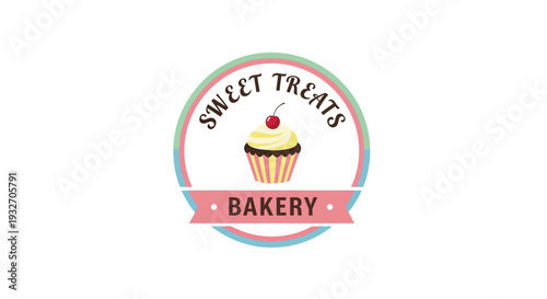 Sweet treats bakery badge illustration logo design