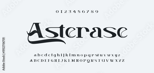Elegant Font Uppercase Lowercase and Number. Classic Lettering Minimal Fashion Designs. Typography modern serif fonts regular decorative vintage concept. vector illustration
