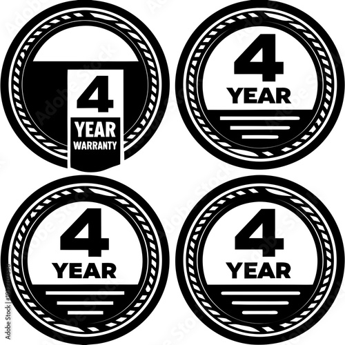4 year warranty stamp with the text