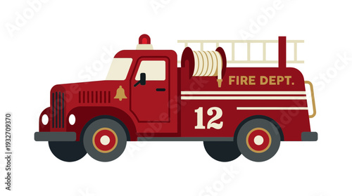 Retro Fire Truck Illustration