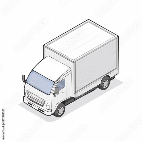 White delivery truck with large cargo area and clean design.