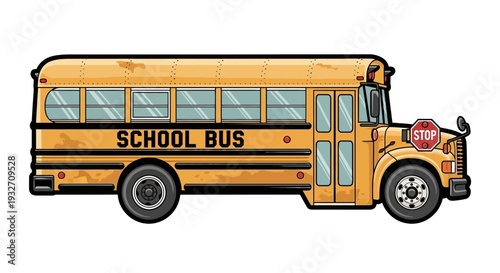 School Bus Vehicle Yellow Stop Sign