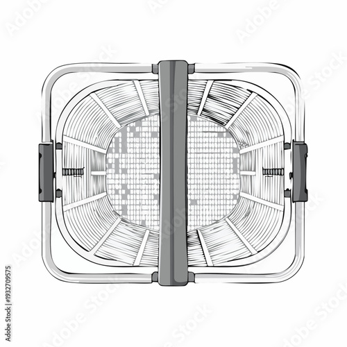 Collapsible metal kitchen strainer with handle and grid basket.