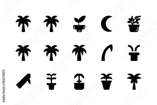 vector set of gardening icons