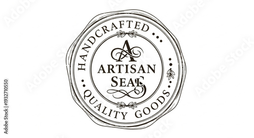 Artisan Seal - Handcrafted Quality Goods, a vintage emblem design.