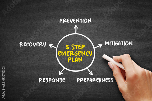 Wallpaper Mural Five step emergency plan diagram illustrating prevention mitigation preparedness response and recovery arranged in a circular disaster management process Torontodigital.ca