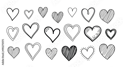 Minimalist lineart valentine signs monochrome graphic