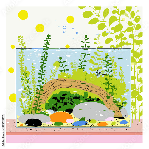 Minimal Aquascape Planted Tank With Driftwood