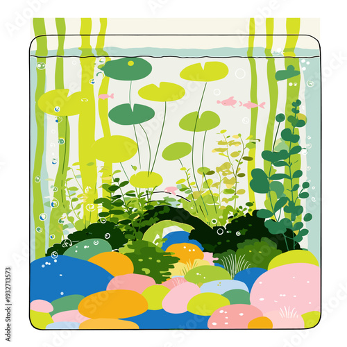 Minimal Aquascape Planted Tank With Driftwood