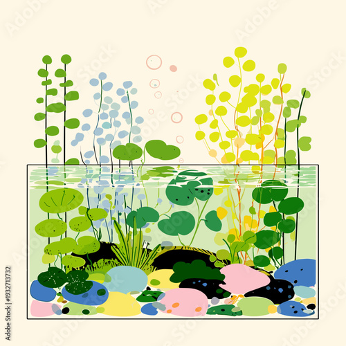 Minimal Aquascape Planted Tank With Driftwood